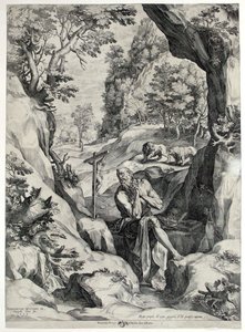 荒野の聖ヒエロニムス 作： Cornelis Cort